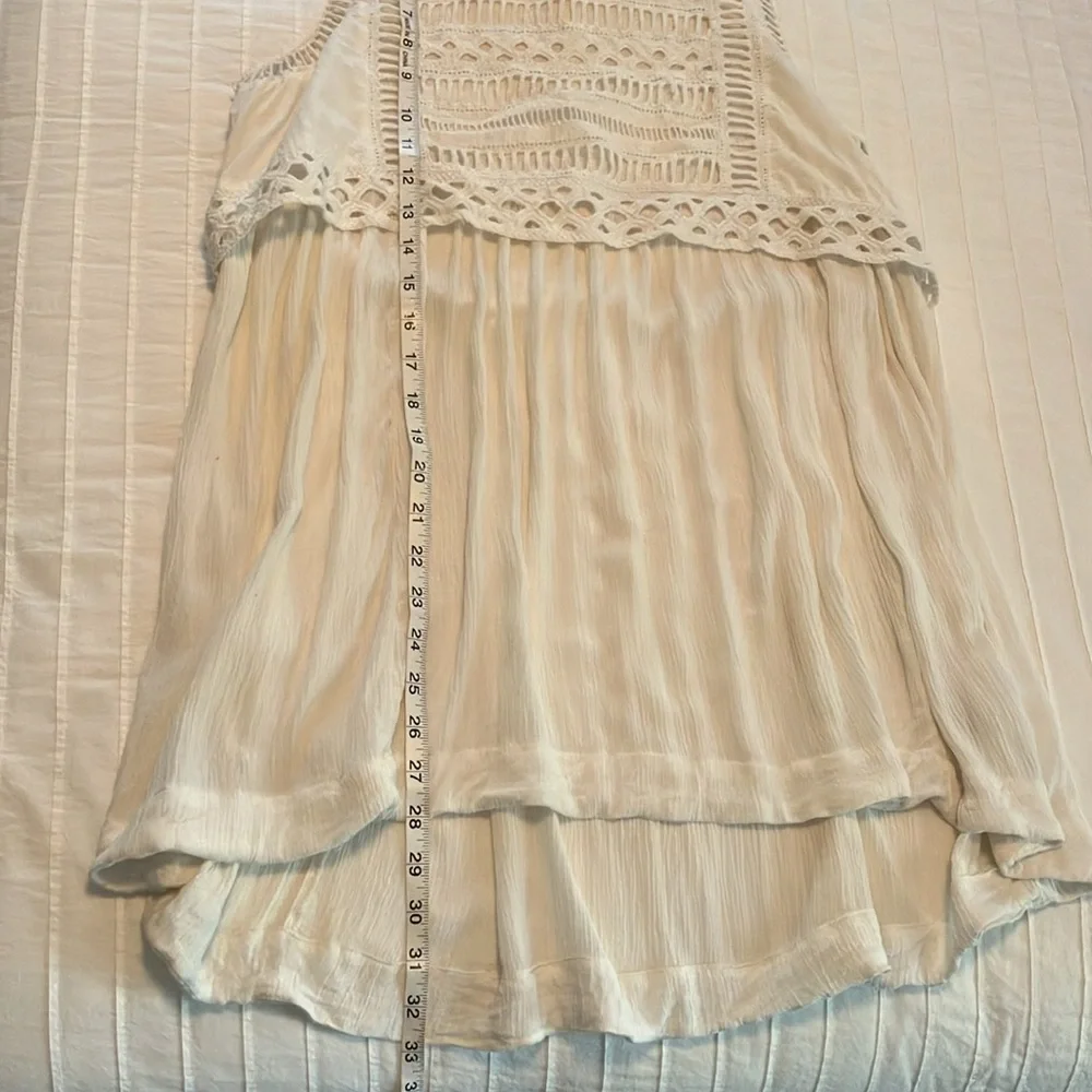 Free People cream eyelet collared tunic top - Picture 8 of 9